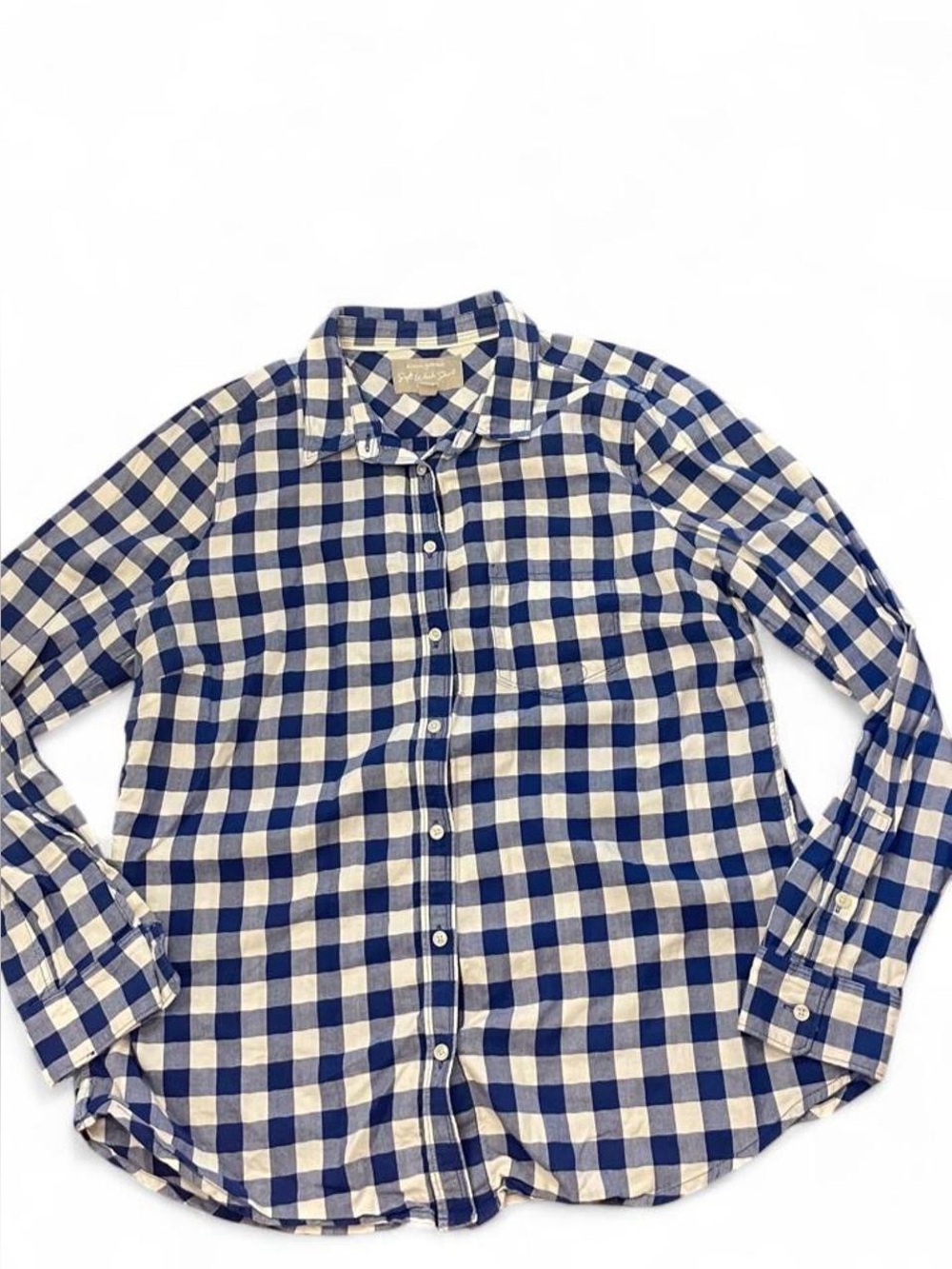 Banana Republic white and blue gingham cotton button-up shirt in a L #preppy #ch